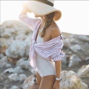 Rails Sydney Rouge Rosegold Lurex Stripe Shirt